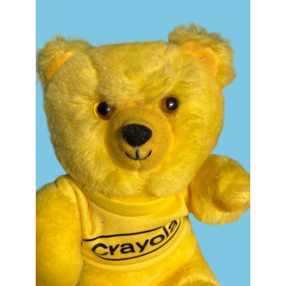 Crayola Burger King Plush Yellow Teddy Bear 1986 Vintage - Picture 6 of 12